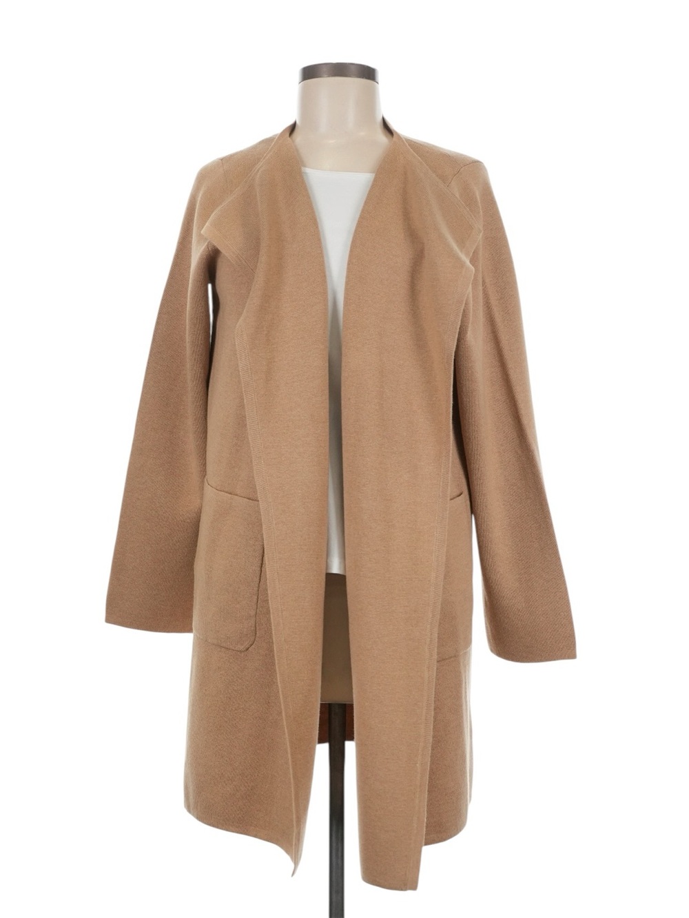 J. Crew Juliette Collarless Sweater Blazer Medium Tan Layering Midlength NWT